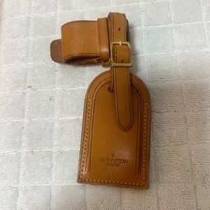 Louis Vuitton Tan Leather Luggage Tag